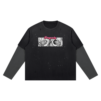 Ponysushy's Vintage Wash Distressed Layer T-Shirt