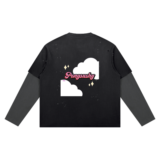 Ponysushy's Vintage Wash Distressed Layer T-Shirt